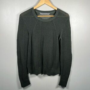 Athleta Women’s Olive  Green Open Weave Activewear Sweater Top Sz M
